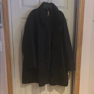 like new Penningtons Black Trench Coat with Fold-Over Collar with hood size 5
